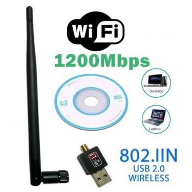 Imagem de Antena Wifi Adaptador Wireless Usb 1200Mbps - Confest
