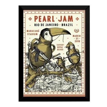 Imagem de Quadro Banda Pearl Jam Arte Show Brasil Cartaz Moldurado