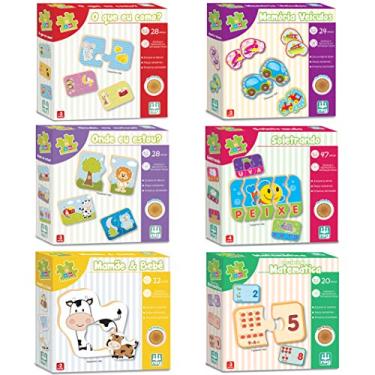Imagem de Kit 6 Jogos em Madeira Educativos e Pedagógicos Nig Brinquedos