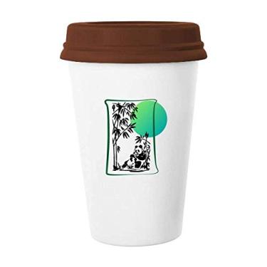 Imagem de Caneca de bambu Panda Food Mother Art Deco presente moderna caneca de café bebendo vidro cerâmica copo tampa