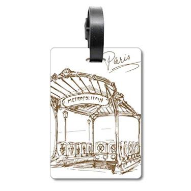 Imagem de Estação Metropolitain França Paris Landmark Bagagem Etiqueta Cartão de Bagagem Etiqueta Scutcheon Etiqueta