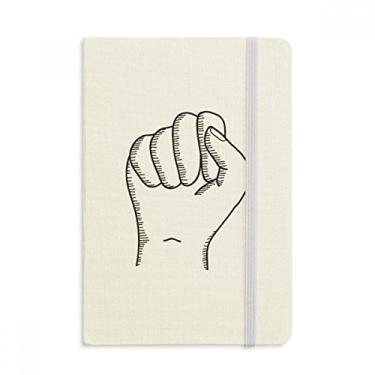 Imagem de Caderno com padrão de desenho de linha de gestos, capa dura oficial, diário clássico