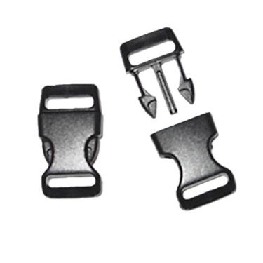 Imagem de Fivelas de liberação lateral curvadas de 1,27 cm para pulseiras de corda de paraquedas (Envios dos EUA) 5 – 250 unidades, Preto