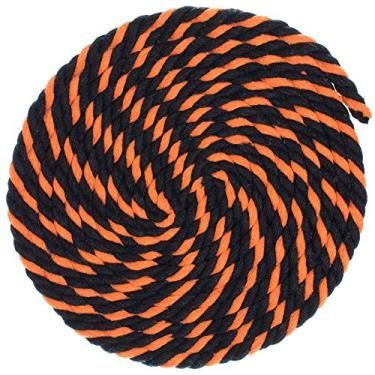 Imagem de Corda de artesanato de macramê de algodão torcido de 1/4 polegada de espessura – Grande variedade de opções de cor e padrão – Comprimentos de 10, 25, 50 e 100 pés, 10 Feet, Jack O'Lantern