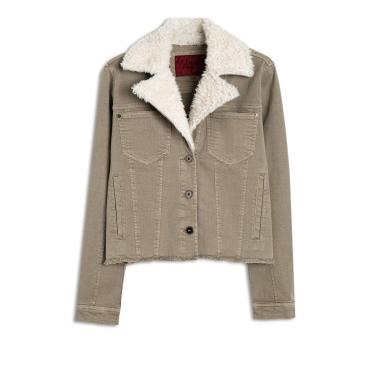 Imagem de Jaqueta Ellus Jeans Color Stretch Gola Pelo Feminina-Feminino