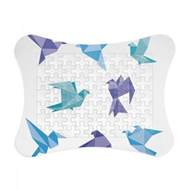 Imagem de Molde de pombo abstrato de origami colorido, moldura de quebra-cabeça decoração de imagem ornamento de jogo