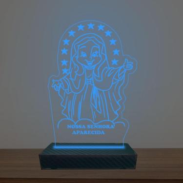 Imagem de Luminária Led 3d Nossa Senhora Aparecida Abajur Luxo