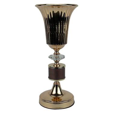 Imagem de Castiçal em Metal Dourado - 14x35cm - 28249