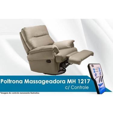 Imagem de Poltrona do Papai Reclinável MH 1217 Two Way c/ Massagem Suede Bege - Herval