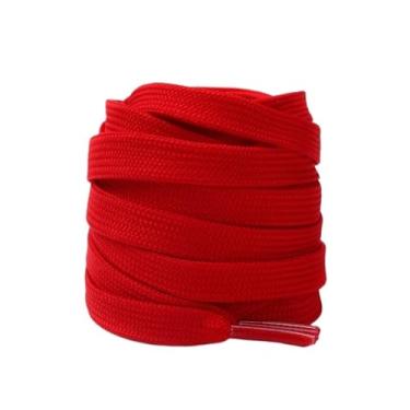 Imagem de 1 Par De Cadarços De Tênis, Acessórios Para Sapatos, Cadarços Unissex De Sapato Plano, Cadarços Clássicos De Cor Sólida, Cordas De Sapato 发送反馈(Color:Red,Size:100cm)