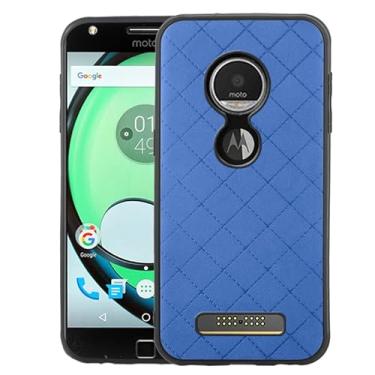 Imagem de ELISORLI Capa Robusta Fina e Fina Compatível com Moto Z Play, Antiderrapante de Borracha TPU, Suporte para Carregamento Sem Fio, Azul, Preto, Vermelho