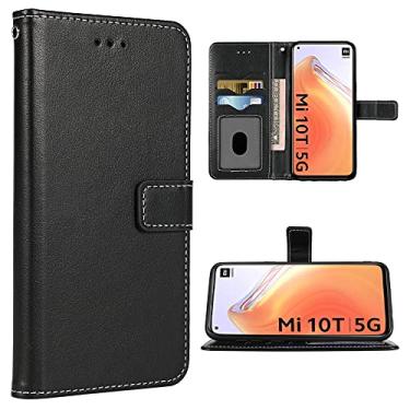 Imagem de FDCWTSH Compatível com Xiaomi Mi 10T capa carteira alça de pulso cordão couro flip capa suporte suporte acessórios celulares capas de telefone para Xiami Xiomis Xiome 10T Pro 5G mulheres homens preto