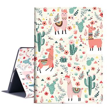 Imagem de Capa para iPad 9,7 2018/2017 5ª/6ª geração, iPad Air 2, iPad Air, capa traseira de TPU macio, capa de couro fólio resistente a quedas, suporte ajustável para despertar/despertar automático (Alpaca)