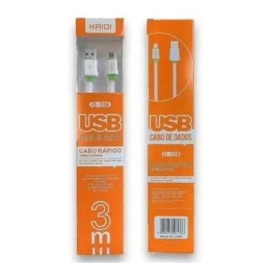 Imagem de Cabo Carregador Usb 3 metro Original Kaidi V8 Kd-330M