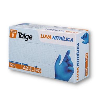 Imagem de Luva Nitrílica M Talge Sem Pó Azul Caixa Fechada Com 100 Un.