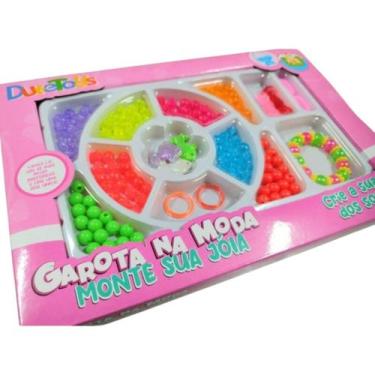 Imagem de kit miçangas infantil para montar pulseira e colares - bigeterdy