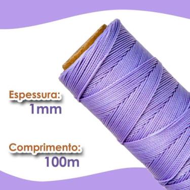 Imagem de Cordão Encerado 1mm - Fio Cordone Lilás Escuro - 100 Metros - Nybc