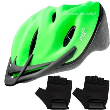Imagem de Capacete Ciclismo Feminino Masculino Bike Ptk Ajustável Com Viseira + 