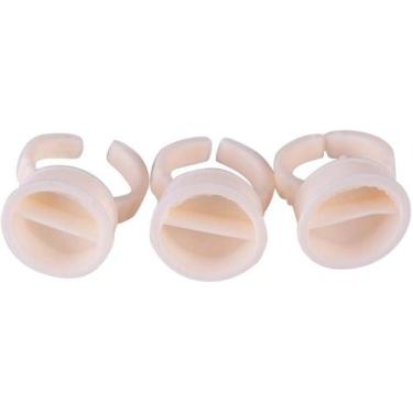 Imagem de Anel Com Divisão Silicone Salmão 100Un Micropigmentação Extensão De Cí