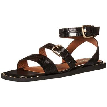 Imagem de Emporio Armani Sandália feminina com tira no tornozelo, Preto, 41M Medium EU (11.5 US)