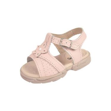 Imagem de Sandália Ortopédica Infantil Couro Menina Salomé Flor Rosa - Raniel Ca