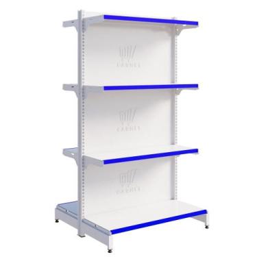 Imagem de Gôndola Fit De Centro 1 Inicial 1,37m Para Mercado Amapá, Branco Perfi