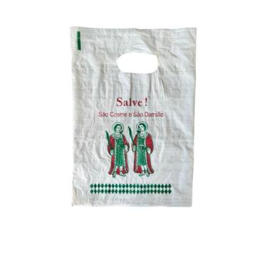 Imagem de Kit 2000 Sacolas Plástica São Cosme e Damião Branca 33x24cm - Lynx pro
