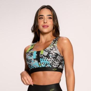 Imagem de Top Fitness Suplex Estampado Cinza Básico Modernize - LOT FITNESS COME