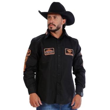 Imagem de Camisa Country Masculina Preta Bordada - Rodeo Farm, EG