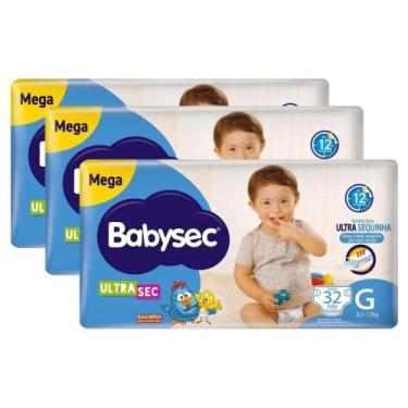 Imagem de KIT 3 FRALDA BABYSEC GALINHA PINTADINHA MEGA G/ 32un