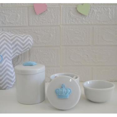 Imagem de Kit Higiene Porcelana Bebê Moderno Quarto Banho K015 Coroa - Ciranda A