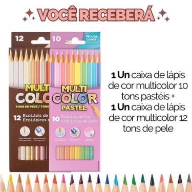 Imagem de Kit Lápis De Cor Colorido Pastel Tons De Pele Multicolor - Escolha Seu