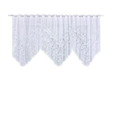 Imagem de Cortina Bando Renda Cascata Cozinha Tulipa Branca 2,65X1,00 - Beija Fl