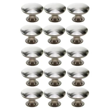 Imagem de Kit 15 Puxador Ponto 31mm Aço Escovado Para Gaveta - RENNA