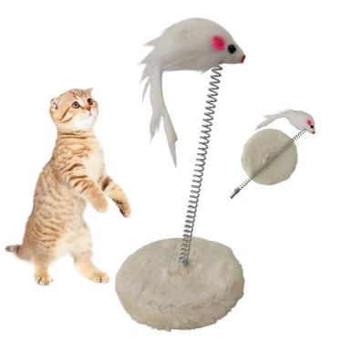 Imagem de Arranhador Gato Pet Ratinho Guizo Mola Felino Animal de Estimaço Brinquedo Interativo Lazer Entretenimento Diversao