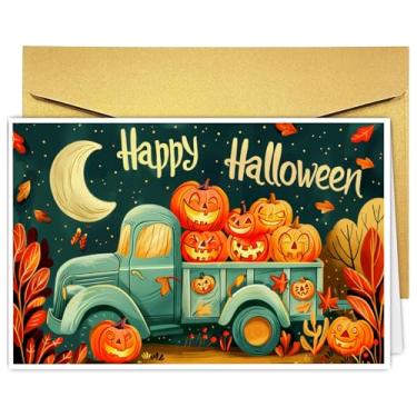 Imagem de XBXV Cartões engraçados de Halloween para crianças e adultos, presente de decorações de Dia das Bruxas, cartões de agradecimento com envelopes, cartões de felicitações de Halloween