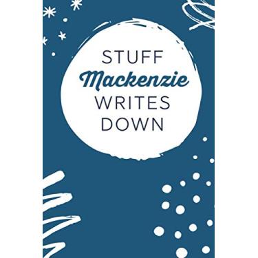 Imagem de Stuff Mackenzie Writes Down: Personalized Journal/Notebook (6 x 9 inch) STUNNING Teal/White Sketch & Scribbles Pattern