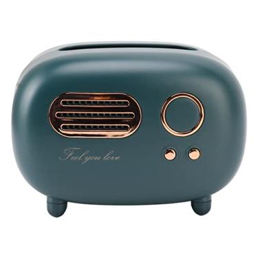 Imagem de Capa de caixa de lenços em formato de rádio retrô para sala de estar, quarto, banheiro, acessório de mesa decorativo vintage (vermelho) (verde)