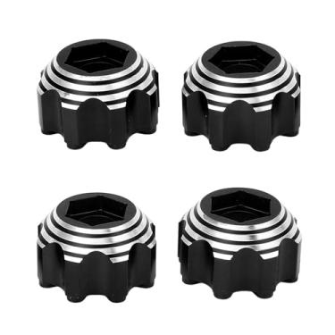 Imagem de Adaptadores Sextavados, 4pcs 8x32 a 17mm Adaptadores Sextavados para Rodas 8x32 3,8 Polegadas, Opção de Caminhão de Carro Elétrico, Peças de Liga de Alumínio (Preto)
