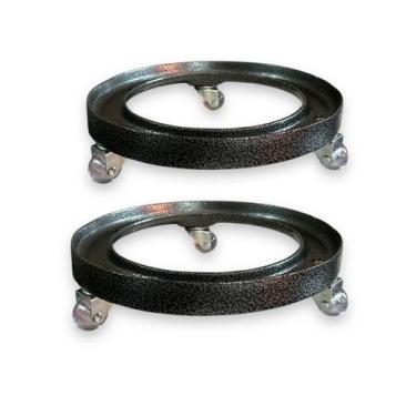 Imagem de Kit 2 Suporte Para Botijão De Gás Em Aluminio  - Funditex, Preto