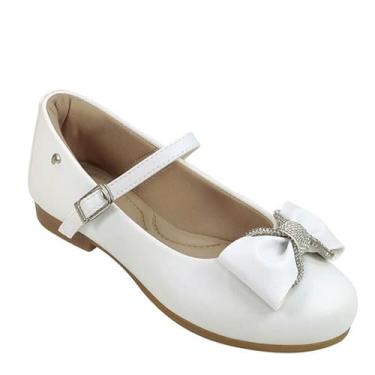 Imagem de Sapatilha Infantil Pampili Angel Fivela Com Strass Branco Tamanho:24
