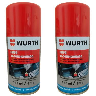Imagem de Kit 2 Limpa Ar Condicionado Higienizador Automotivo Wurth Carro Novo 145ml