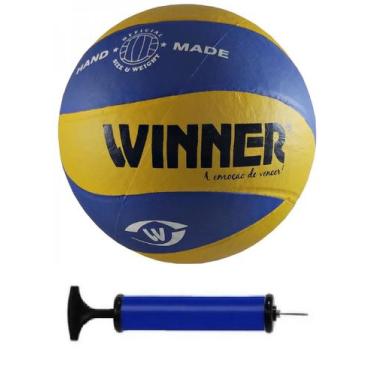 Imagem de Bola Volleyball Winner Sint. + Bomba de Ar, Azul, Amarelo