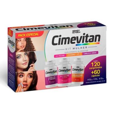 Imagem de Cimevitan Kit Mulher AZ Mulher, Cabelos e Unhas Colágeno 120 cápsulas 