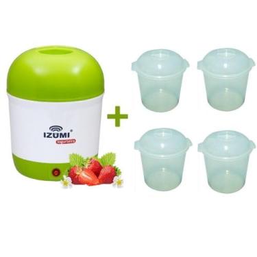 Imagem de Iogurteira Elétrica Bivolt Verde + 4 Pote Izumi