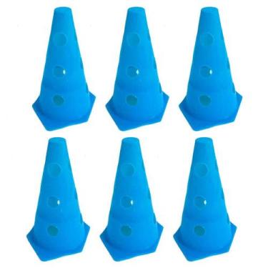 Imagem de Z6x Mini Cone Sinalização Esportivo 23cm Agilidade Furado AZUL - 365 S