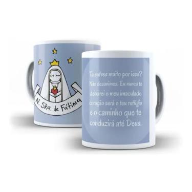 Imagem de Caneca Porcelana Católica Nossa Senhora De Fátima - Villa Caneca