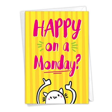 Imagem de NobleWorks - Cartão de aposentadoria engraçado com envelope, saudação colorida de parabéns aos aposentados - Happy Monday C3219RTG