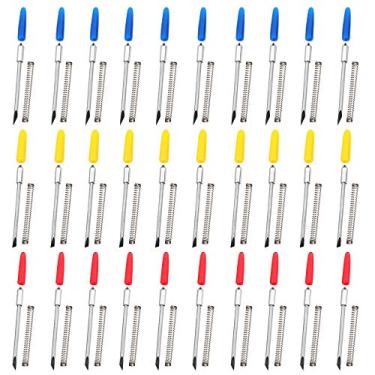 Imagem de AFUNTA 30 peças de lâminas de corte de vinil para cortador de facas de vinil 30/45/60 graus para CB09 CB09U Graphtec – azul, amarelo, vermelho