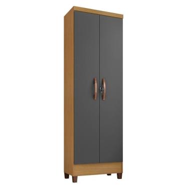 Imagem de Armário Multiuso 2 Portas Com Chave Egito Carvalho Americano/grafite - Incorplac